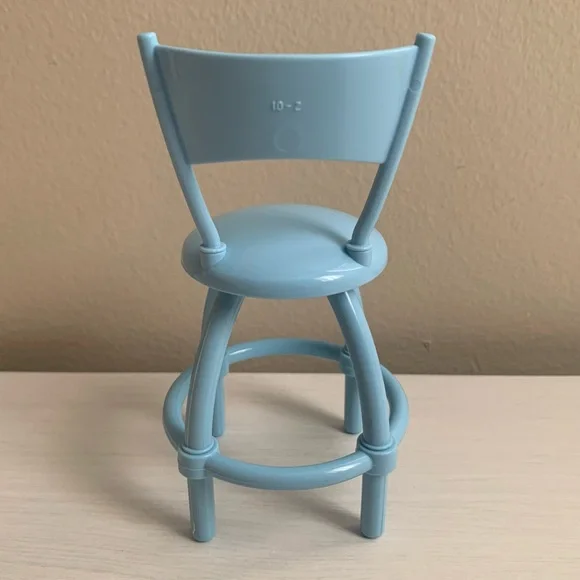 Barbie Doll Talking Townhouse Replacement Blue Kitchen Chair Stool - Picture 3 of 6